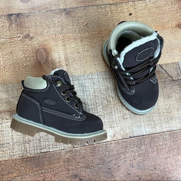 Lugz Size 5 Sherpa Lined Lace Up Boots Chocolate Brown Hiking Outdoor Fall - Picture 1 of 8
